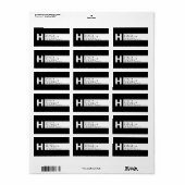 Zwart-wit | Modern retouradres Etiket (Full Sheet)