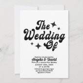 zwart-wit Modern  retro script Weddenschap Kaart (Voorkant)