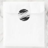 Zwart-wit modern ronde sticker (Tas)