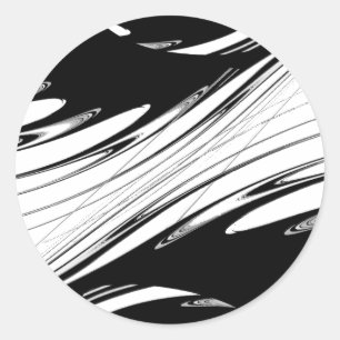 Zwart-wit modern ronde sticker