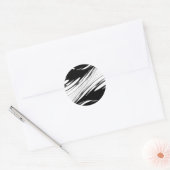 Zwart-wit modern ronde sticker (Envelop)