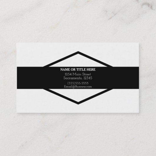 Zwart-wit, modern, Rotisch, zwart diamant Visitekaartje (Achterkant)