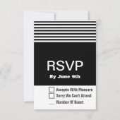 Zwart-wit Modern RSVP Response Kaart 3.5 x 3" (Voorkant)