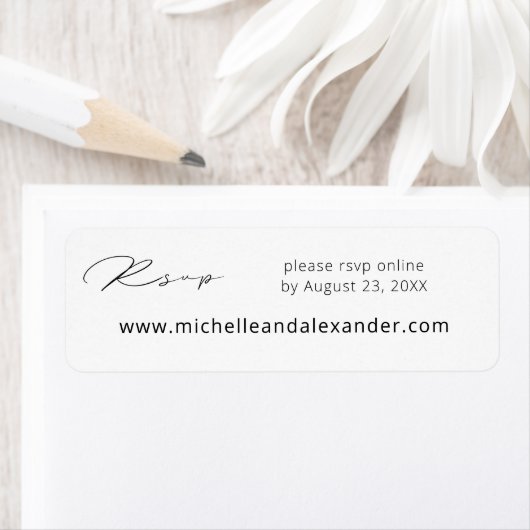 Zwart-wit modern RSVP Website Label 2 (Insitu)