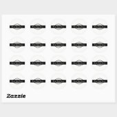 Zwart-wit modern Rustic - Aangepast huwelijk Ronde Sticker (Vel)