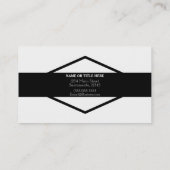 Zwart & Wit Modern Rustiek Chic Black Diamond Visitekaartje (Achterkant)