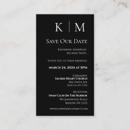 Zwart-wit-Modern-Save the Date- Visitekaartje