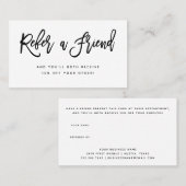 Zwart-wit modern script aanbevelingskaartje (Voorkant / Achterkant)