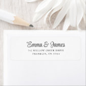 Zwart & Wit Modern Script Bruiloft Etiket (Insitu)