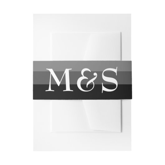 Zwart-wit modern script bruiloft uitnodigingen wikkel (Voorkant Voorbeeld)