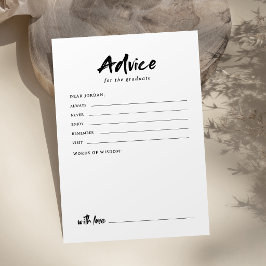 Zwart & Wit Modern Script Foto Afstuderen Advieskaart
