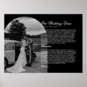 Zwart & Wit Modern Script Huwelijksbelofte Boog Fo Poster (Voorkant)