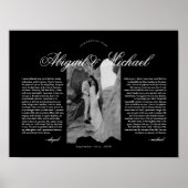 Zwart & Wit Modern Script Huwelijksgeloften met fo Poster (Voorkant)