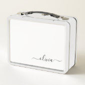 Zwart wit modern script meisjesmonogram naam (Achterkant)