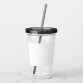 Zwart wit modern script meisjesmonogram naam acryl drinkbeker (Achterkant)