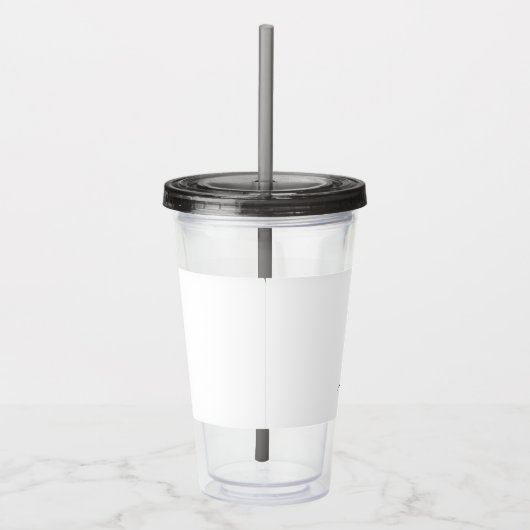 Zwart wit modern script meisjesmonogram naam acryl drinkbeker (Rechts)