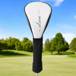 Zwart wit modern script meisjesmonogram naam golfheadcover<br><div class="desc">Zwart-wit Simple Script Monogram Name Golf Driver Hoesje. Dit maakt de perfecte liefhebbende 16 verjaardag,  bruiloft,  vrijgezellenfeest,  verjaardagsdag,  baby shower of vrijgezellenfeest voor iemand die van luxe glam en stijl houdt.</div>