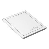 Zwart wit modern script meisjesmonogram naam notitieblok (Schuin)