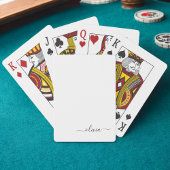 Zwart wit modern script meisjesmonogram naam pokerkaarten
