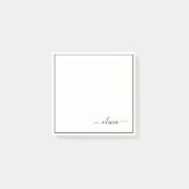 Zwart wit modern script meisjesmonogram naam post-it® notes (Voorkant)