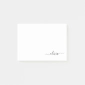 Zwart wit modern script meisjesmonogram naam post-it® notes (Voorkant)