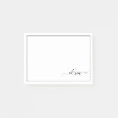 Zwart wit modern script meisjesmonogram naam post-it® notes (Voorkant)