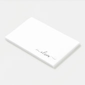 Zwart wit modern script meisjesmonogram naam post-it® notes (Schuin)