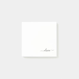 Zwart wit modern script meisjesmonogram naam post-it® notes