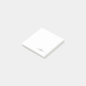Zwart wit modern script meisjesmonogram naam post-it® notes (Schuin)