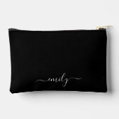 Zwart-wit Modern Script Monogram Naam Etui (Achterkant)