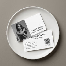 Zwart Wit Modern Sociaal Icoon QR Code Fotografie