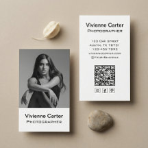 Zwart Wit Modern Sociaal Icoon QR Code Fotografie