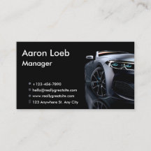 Zwart-wit Modern Sport Car Visitekaartje