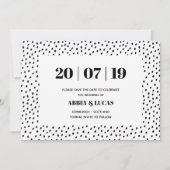 Zwart & Wit Modern Spot Wedding Save the Date (Voorkant)