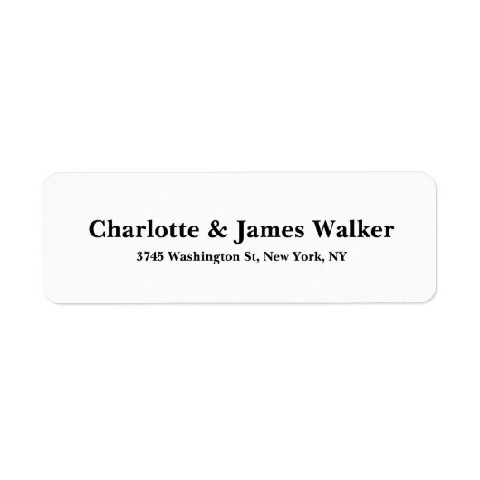 Zwart Wit Modern Stijlvol Elegant Familie Etiket (Voorkant)