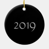 Zwart-wit Modern Stripe Monogram Keramisch Ornament (Achterkant)