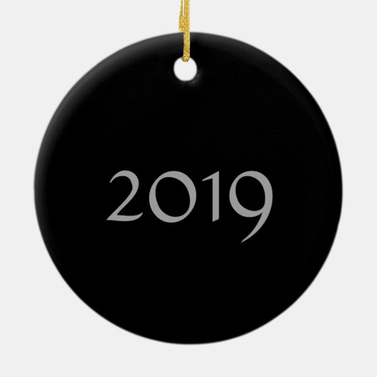 Zwart-wit Modern Stripe Monogram Keramisch Ornament (Achterkant)