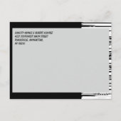 Zwart-wit Modern Stripe Save the Date Kaart (Achterkant)