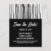 Zwart-wit Modern Stripe Save the Date Kaart (Voorkant)