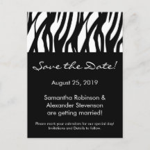 Zwart-wit Modern Stripe Save the Date Kaart