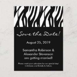 Zwart-wit Modern Stripe Save the Date Kaart
