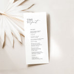 Zwart & Wit Modern "Tijd om te Feesten" Trouwmenu Menu<br><div class="desc">Dit strakke en eigentijdse menukaartontwerp combineert klassieke zwart-wit esthetiek en voegt een verfijnd tintje toe aan uw bruiloftsreceptie. De opvallende 'Tijd om te feesten' tekst voegt een speels element toe en nodigt uw gasten uit om van de culinaire hoogstandjes te genieten. Met zijn moderne presentatie informeert deze menukaart niet alleen,...</div>