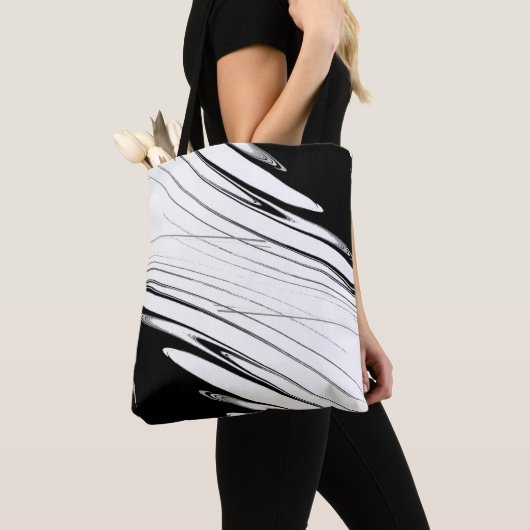 Zwart-wit modern tote bag (Dichtbij)