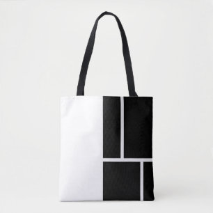 Zwart-wit modern tote bag