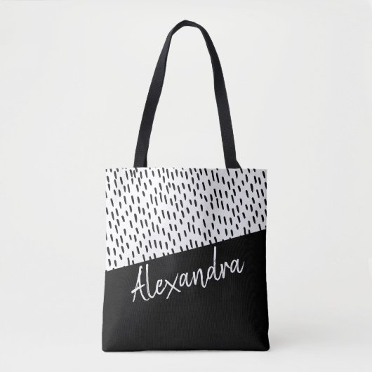 Zwart wit, modern tote bag (Voorkant)