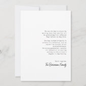 Zwart & Wit Modern Typografie Foto Afstuderen Aankondiging (Achterkant)