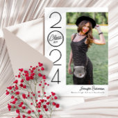 Zwart & Wit Modern Typografie Foto Afstuderen Aankondiging