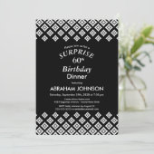 Zwart wit, modern verrassend, 60ste verjaardag, av kaart (Staand voorkant)