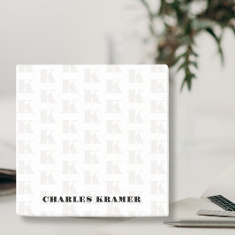 Zwart Wit Modern Vet Monogram Initiaal Letter Post-it® Notes