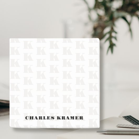 Zwart Wit Modern Vet Monogram Initiaal Letter Post-it® Notes